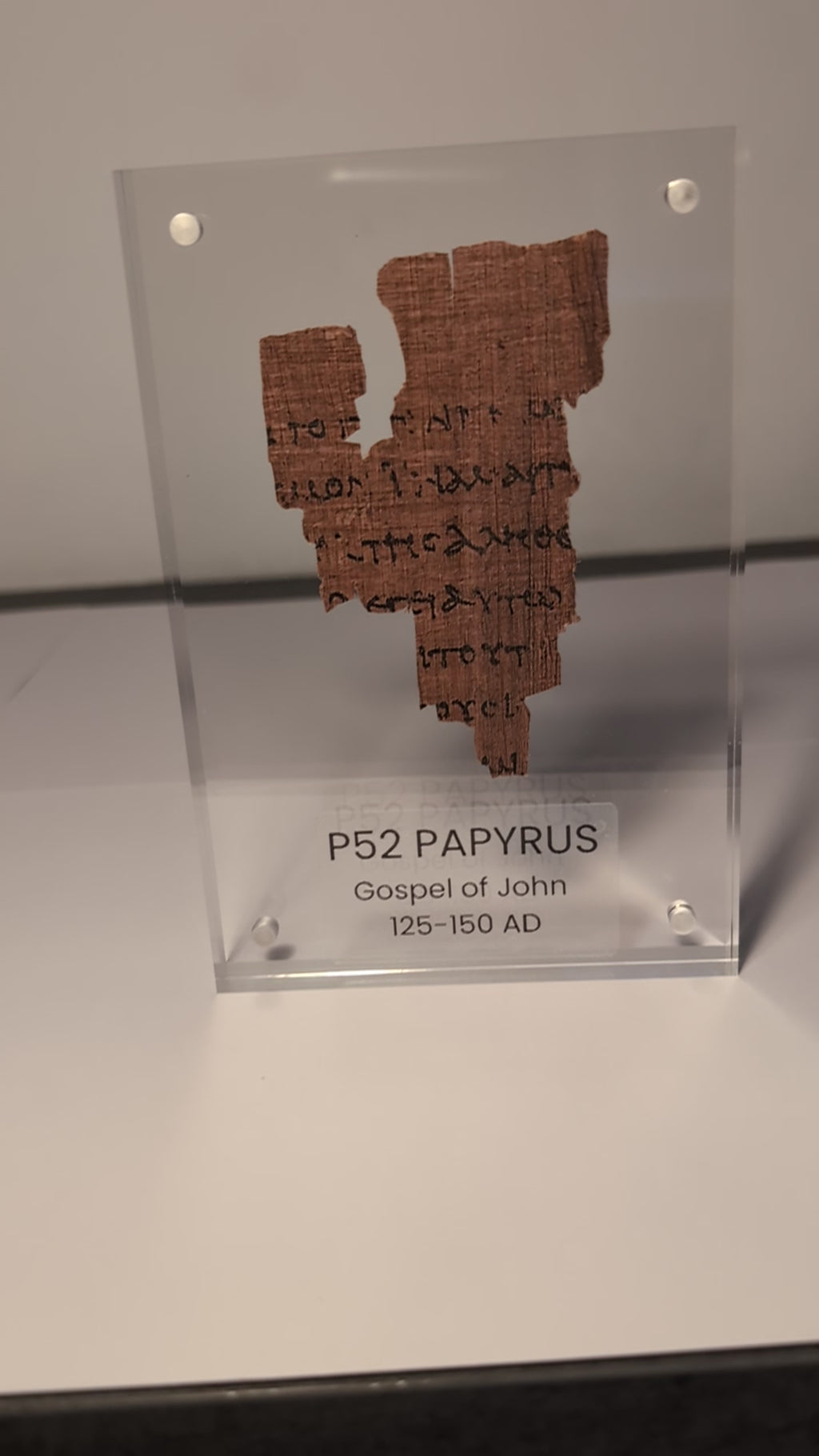 P52 Fragment Replica: Gospel of John 18:31-38. Jesus on trial. (Most Popular)