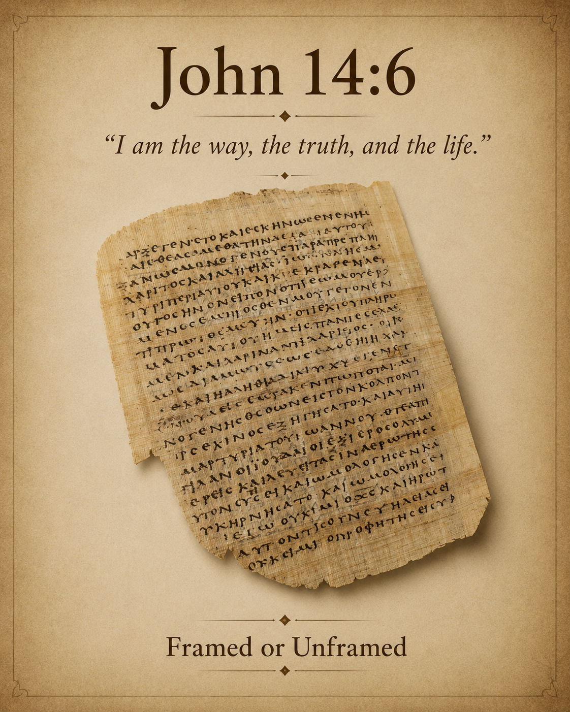 P66 John 14:6 "I am the way, the truth, and the life."