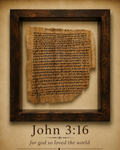 P66 John 3:16 | replica – Gospel of John | "For God so loved the world."
