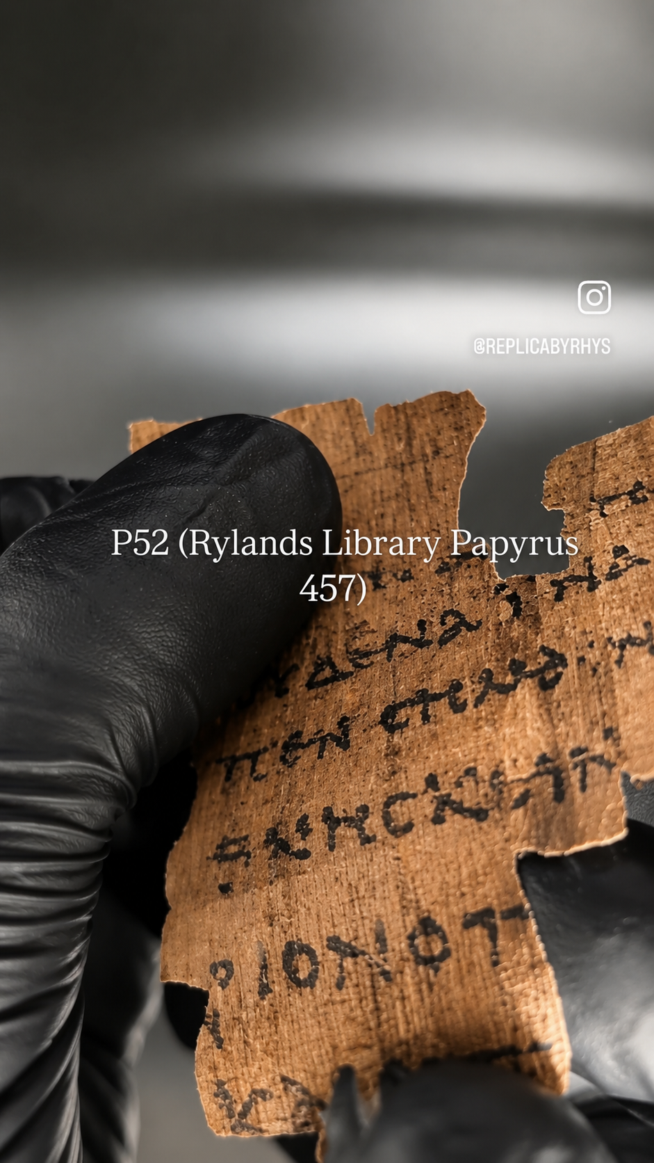 P52 Fragment Replica: Gospel of John 18:31-38. Jesus on trial. (Most Popular)