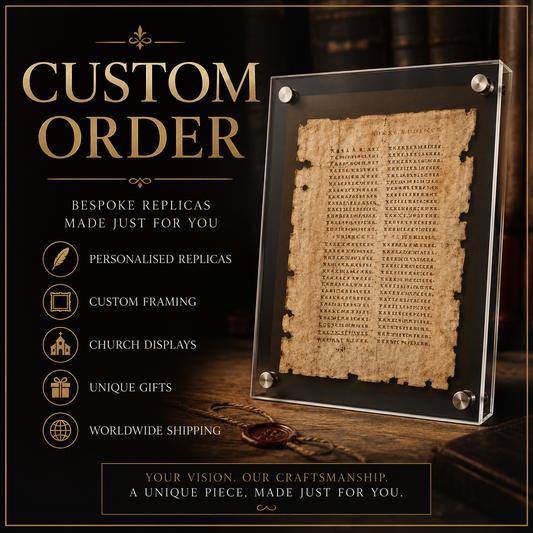 Custom Museum Replica Order Custom Framing - message for choice of frames available
