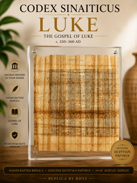 Gospel of Luke | Codex Sinaiticus – Replica | Ancient Greek Bible Manuscript on Egyptian Papyrus | c. AD 350