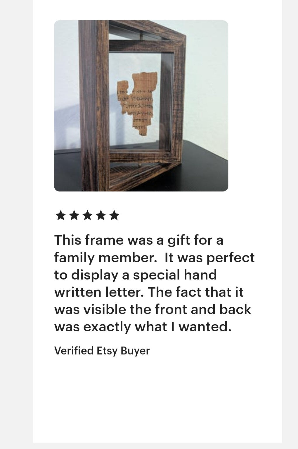 P52 Fragment Replica: Gospel of John 18:31-38. (walnut wood frame)