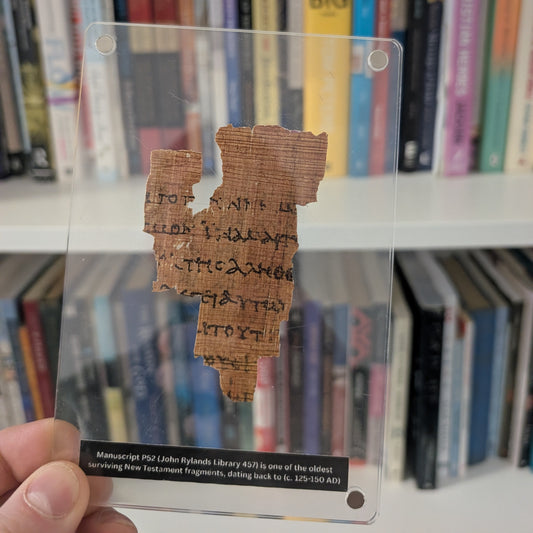 P52 Fragment Replica: Gospel of John 18:31-38. (Slim Acrylic)
